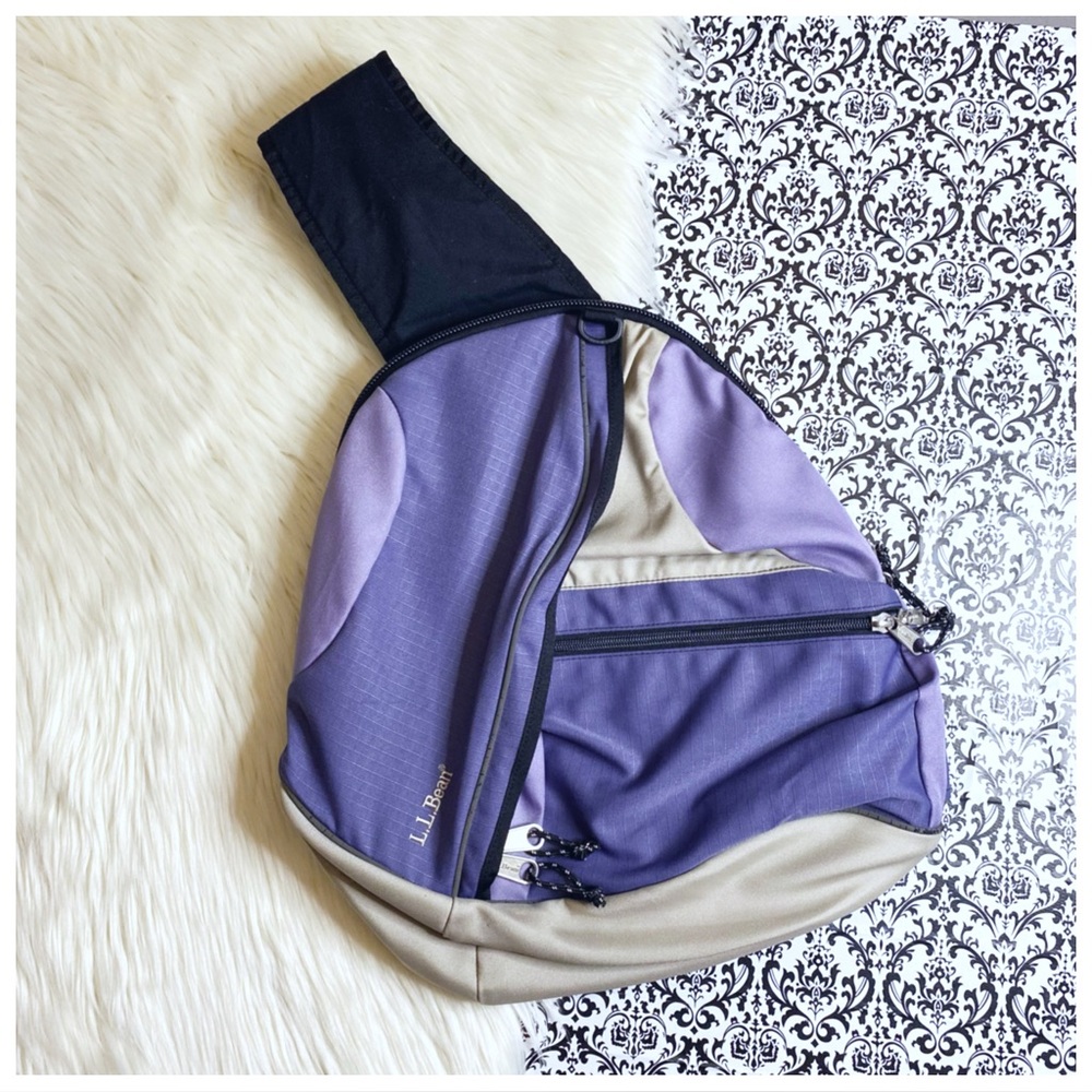 VINTAGE L.L Bean : Y2K 80’s 90’s unisex light purple utility crossbody backpack